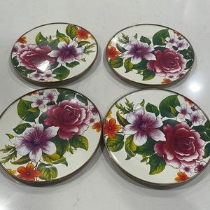 4 piece MACKENZiE CHiLDS salad or dessert plates